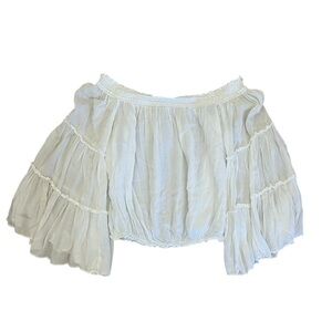 Free People White Off The Shoulder Blouse 🤍